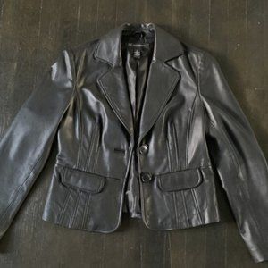 INC REAL Leather Jacket Black International Cons S